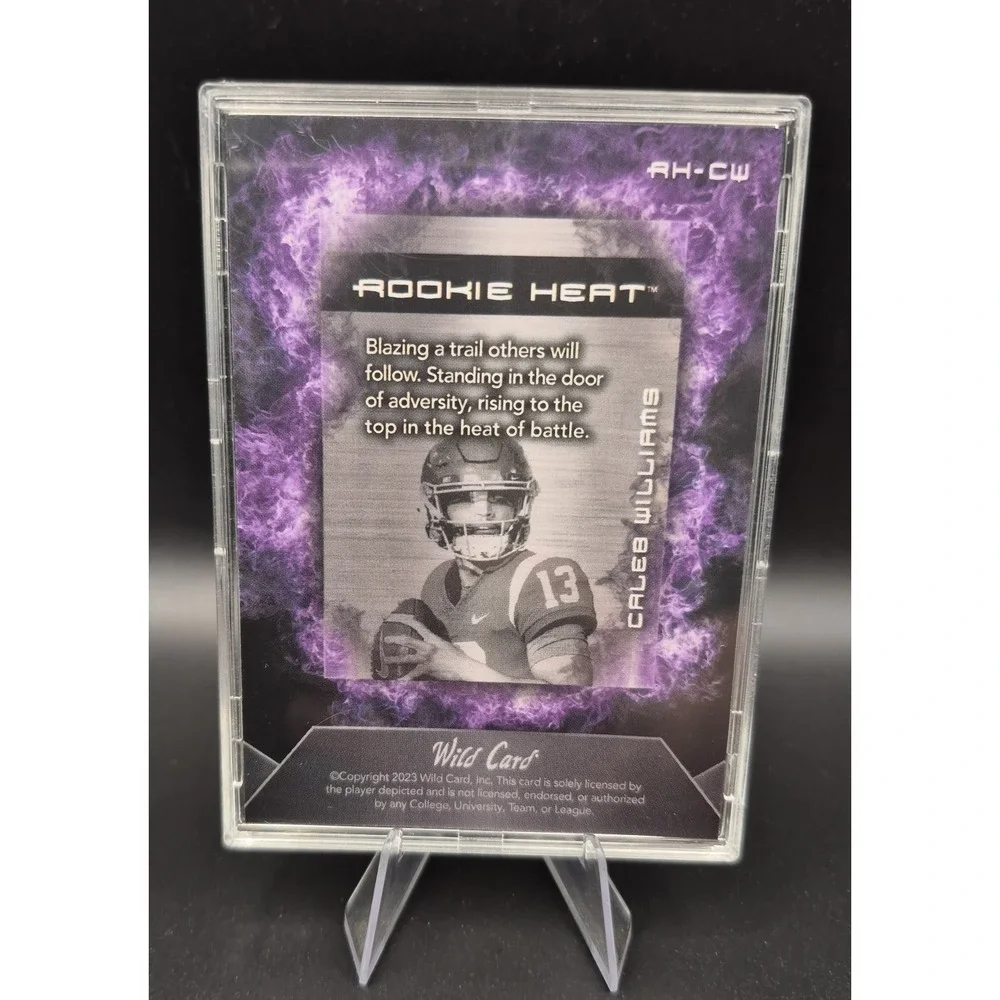 2023 Wild Card Matte Caleb Williams ##RH-CW Rookie Heat Purple Smoke /100